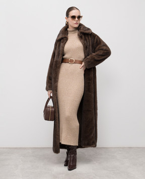 Twinset Коричневое пальто 252AT2190