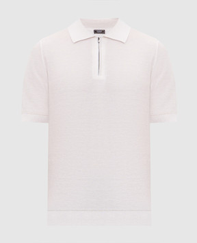 Peserico Поло цвета айвори с леном в узор R59473F129108N