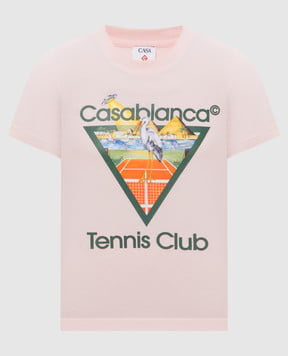 Casablanca Розовая футболка Tennis Club с принтом логотипа WPF26JTS02002