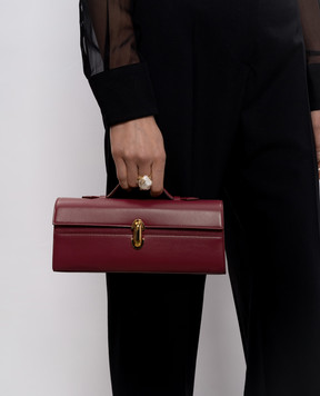 Savette Бордовый кожаный клатч Symmetry Pochette H01401
