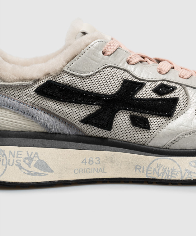 Premiata Серые комбинированные кроссовки Lauryn на меху LAURYN8533M изображение 5