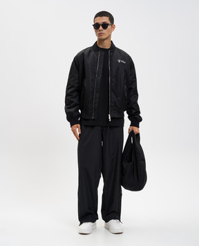 Off-White Чорна футболка з принтом емблеми 44MAA120F5J013