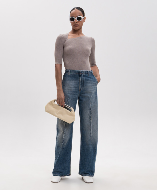 Maison Margiela MM6 Бежевый топ с шерстью в рубчик S52NC0361M20122 изображение 2