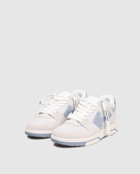 Off-White Серые кожаные кроссовки Out Of Office с логотипом OMIA189F25LEA005