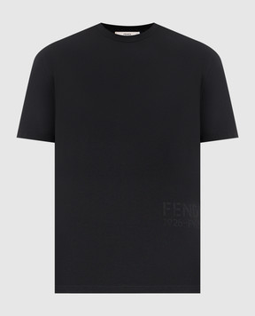 Fendi Синяя футболка с принтом FY1370B19Q