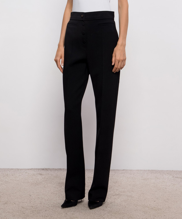 Valentino Черные брюки из шерсти 9B3RB7C2A9K изображение 3
