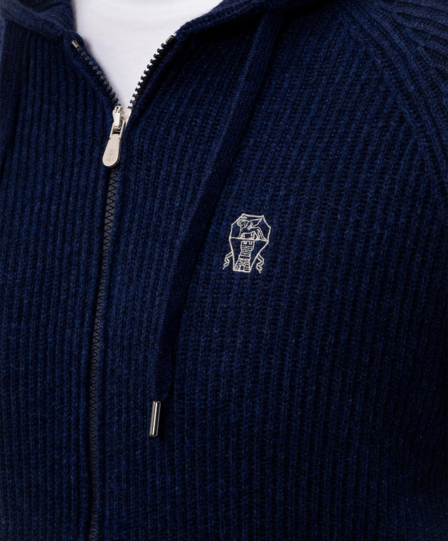 Brunello Cucinelli Синя спортивна куртка з кашеміру M22704806G зображення 4