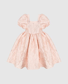 Dolce&Gabbana Дитяча рожева сукня із шовком з квітковим тисненням L54DP6HJMQ0810