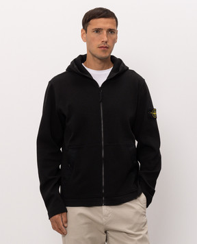 Stone Island Черная спортивная куртка с логотипом патча L2S156100020S0472