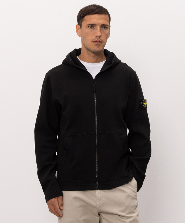Stone Island Черная спортивная куртка с логотипом патча L2S156100020S0472 изображение 3