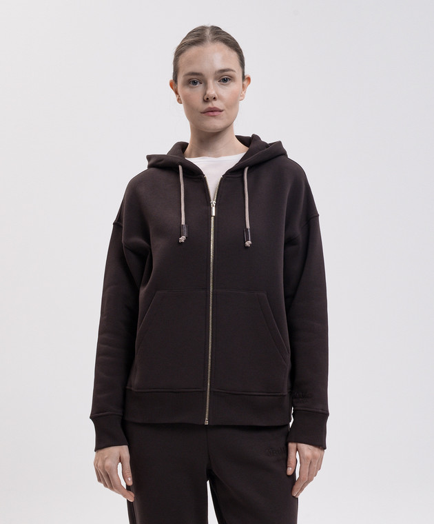 Max Mara Коричнева спортивна куртка GENTILE SMMGENTILE зображення 3