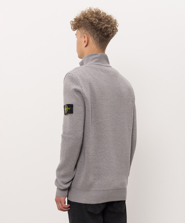 Stone Island Серый кардиган из шерсти L2S155100012S01C4 изображение 4