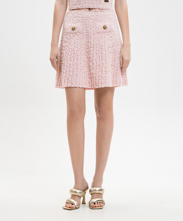 Balmain Рожева твідова спідниця GF0LBB49KJ89 зображення 3