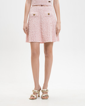 Balmain Рожева твідова спідниця GF0LBB49KJ89