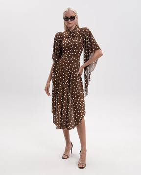 Vetements Коричнева сукня асиметричного крою з акцентними плечима WH27DR137BR