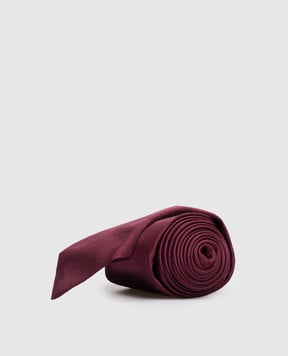 Brunello Cucinelli Бордовый галстук из шелка MM8860018