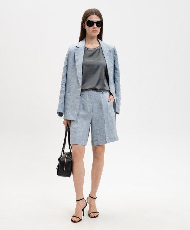 Peserico Топ із шовку сірого кольору E08893D02372 зображення 2