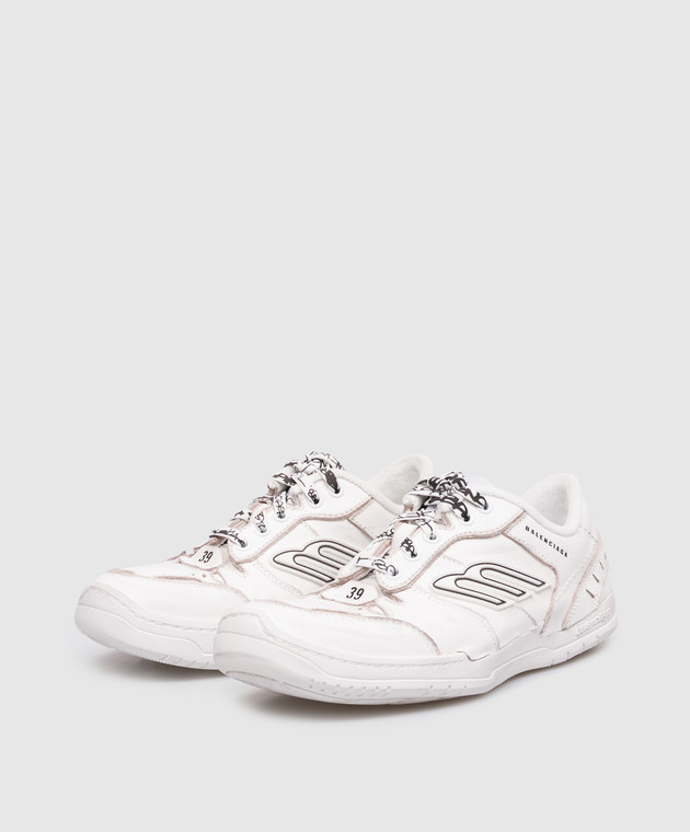 Balenciaga Белые кожаные кроссовки Hamptons 841763WCURS изображение 2