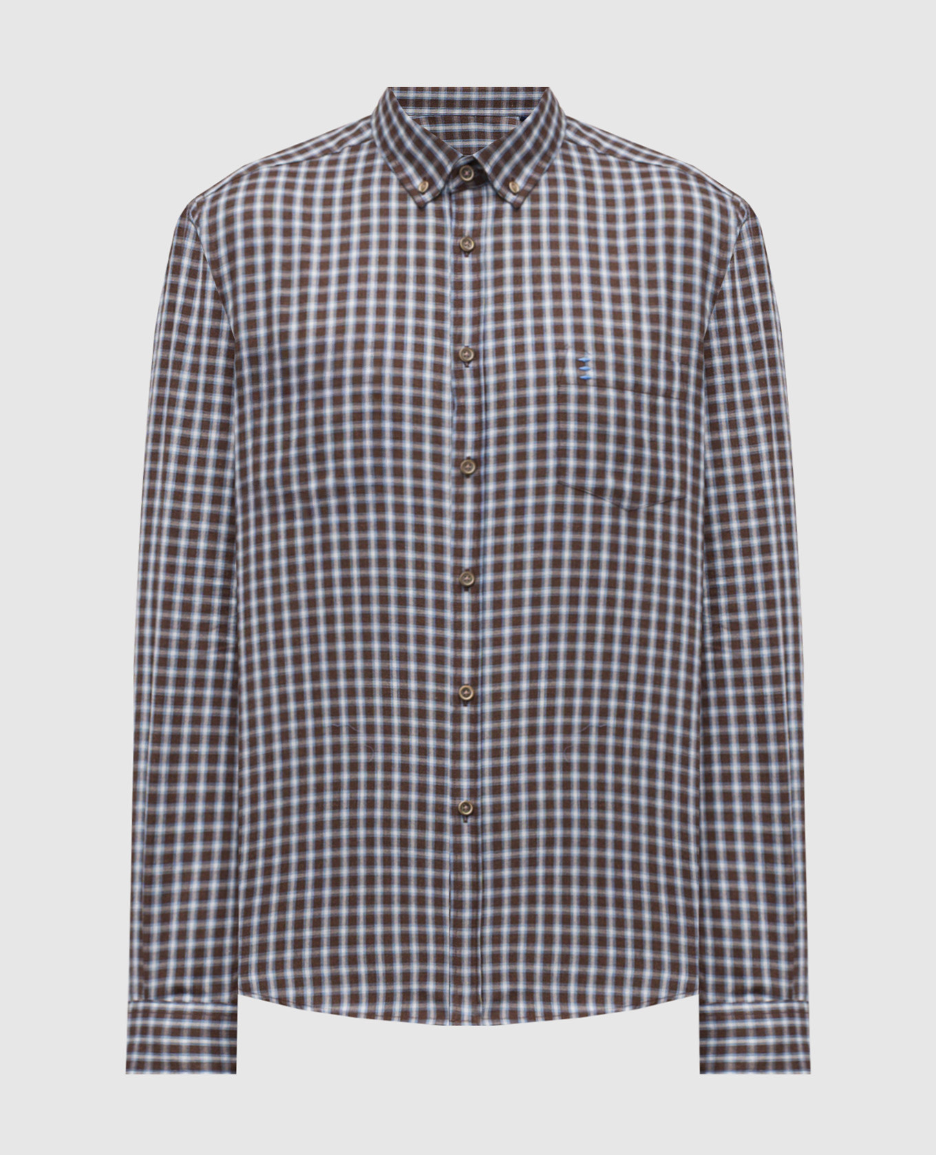 

Коричневая рубашка в клетку, Коричневый, Рубашки