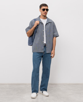 Givenchy Синя сорочка в клітинку BM616J16BG