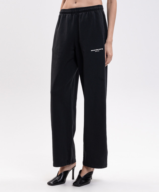 Alexander Wang Черные спортивные брюки с фактурным логотипом 1CC4264065 изображение 3