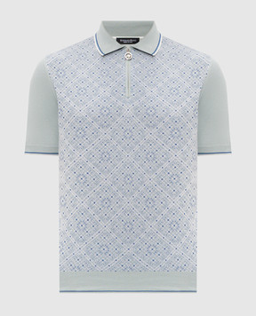 Stefano Ricci Зелене поло з шовком в геометричний візерноук K616461P31F26223