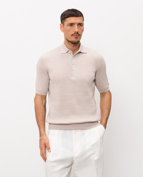 Brunello Cucinelli Бедевое поло в рубчик M29400025