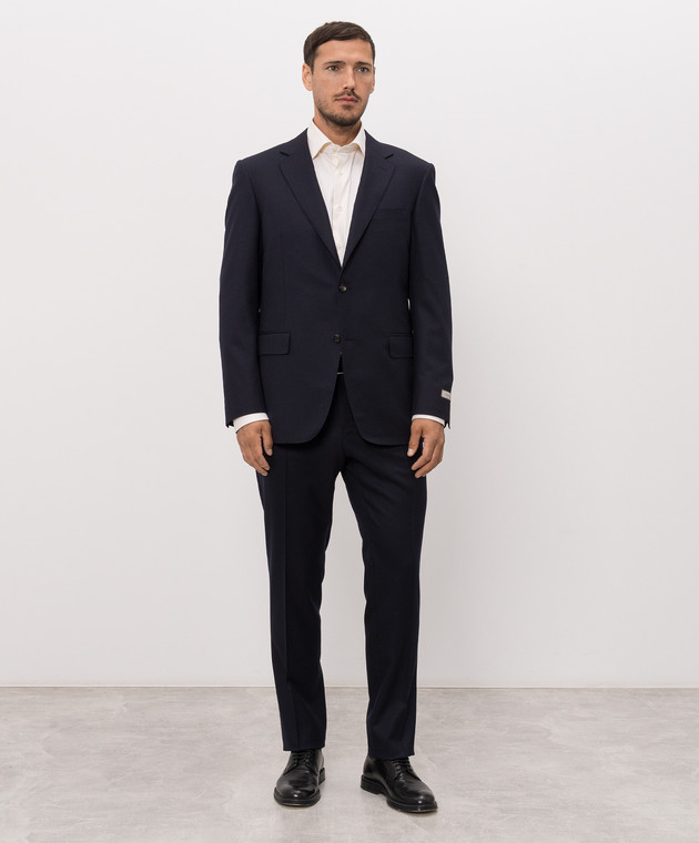 Canali Синий костюм из шерсти AN000191228020 изображение 3