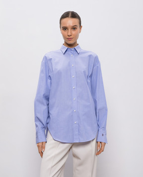 Brunello Cucinelli Блакитна сорочка з ланцюжком моніль MA795NL916