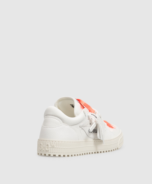 Off-White Белые комбинированные кроссовки 3.0 Court с брендовыми нашивками M29KC9L001 изображение 3