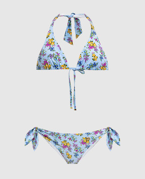 Dolce&Gabbana Голубой купальник в цветочный принт O8A18JON0D2
