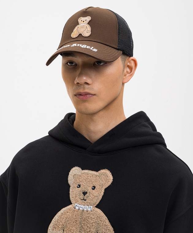 Palm Angels Коричневая кепка с нашивкой Bear PMLB068S26FAB004I изображение 2
