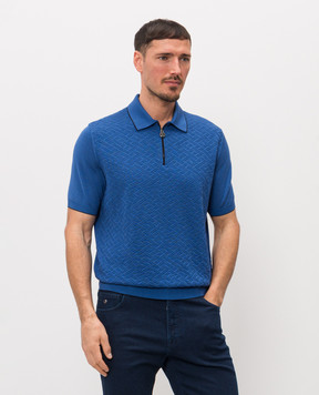 Stefano Ricci Синє поло із шовку K616452P31F26117