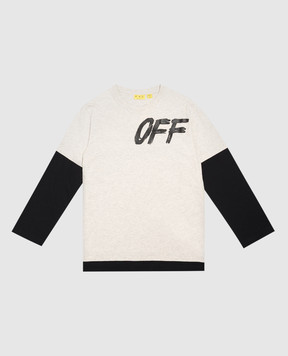 Off-White Дитячий сірий лонгслів 44BAB005F26J001