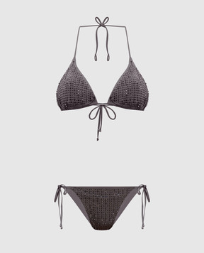 Venuja Серый купальник MALIBU с кристаллами BI005A