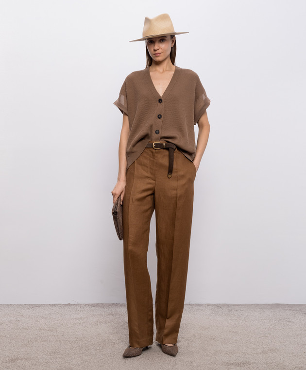 Brunello Cucinelli Коричневий жилет M19259506 зображення 2