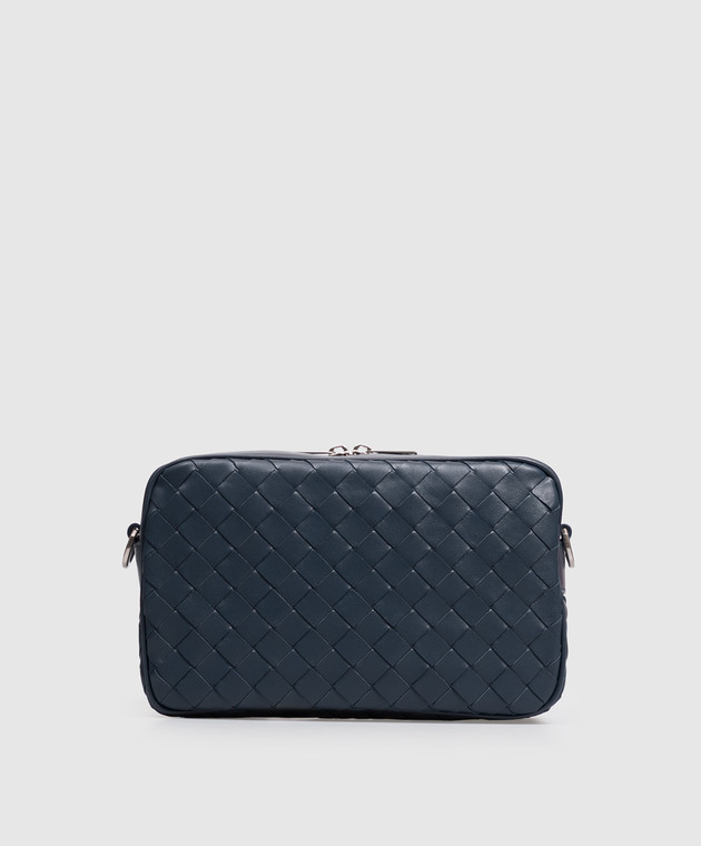 Bottega Veneta Синя шкіряна сумка з брендовим плетінням 755923V2HL1