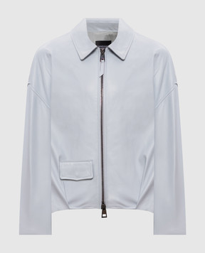 Simonetta Ravizza Голубая кожаная куртка Presty S06JA397L1