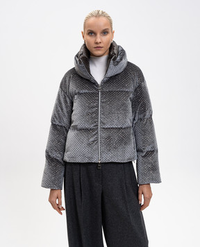 Herno Сірий велюровий пуховик в паєтки PI002161D12751