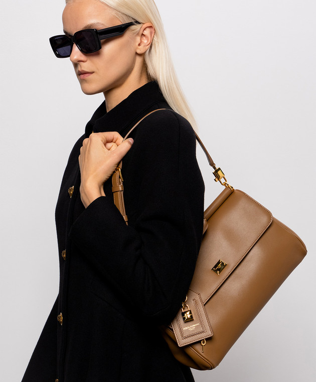 Dolce&Gabbana Коричневая кожаная сумка My Sicily BB7782B7321 изображение 2