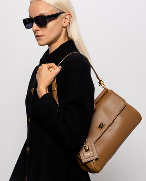 Dolce&Gabbana Коричневая кожаная сумка My Sicily BB7782B7321