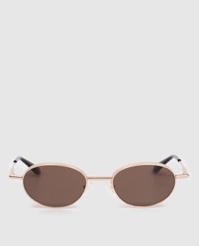 Alexander McQueen Золотые очки с логотипом 841560I3330
