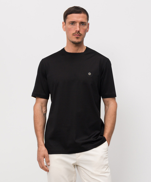 Castangia dal 1850 Чорна футболка з монограмою TSDM18F25 зображення 2