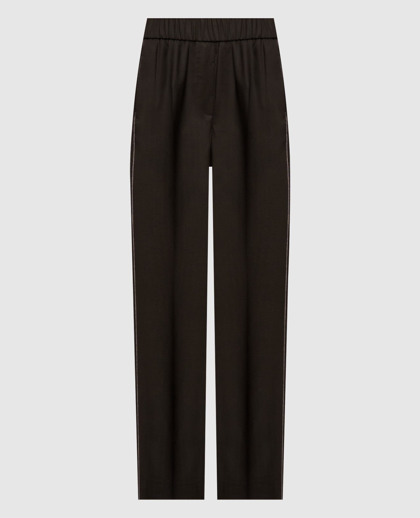 Коричневые брюки из шерсти с цепочкой мониль