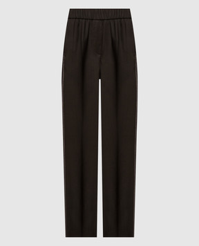 Peserico Коричневі штани з вовни з ланцюжком моніль A0407202584