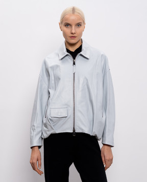 Simonetta Ravizza Голубая кожаная куртка Presty S06JA397L1