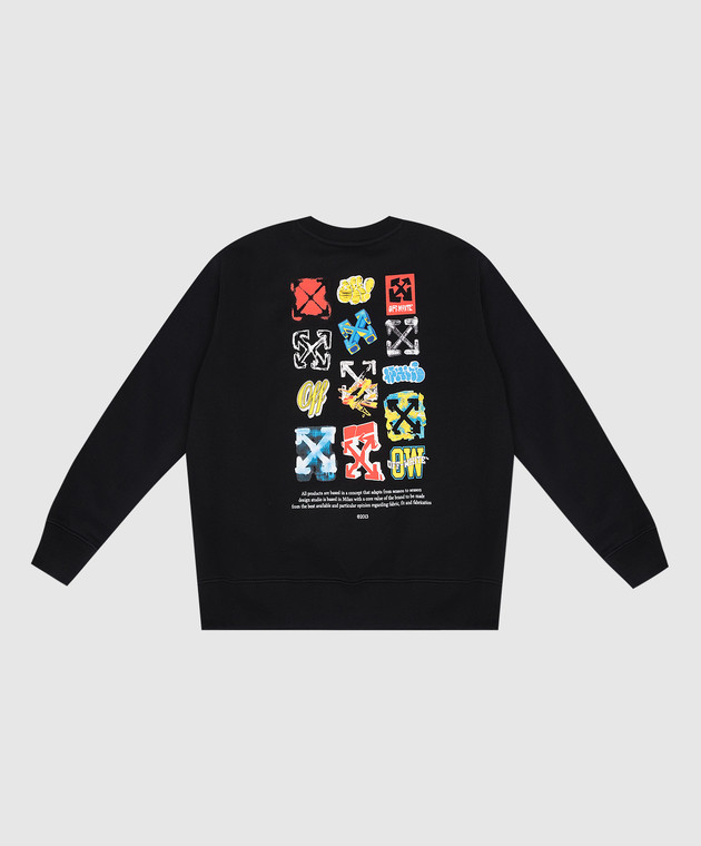 Off-White Дитячий чорний світшот з контрастним принтом 44BBA001S26F006 зображення 2