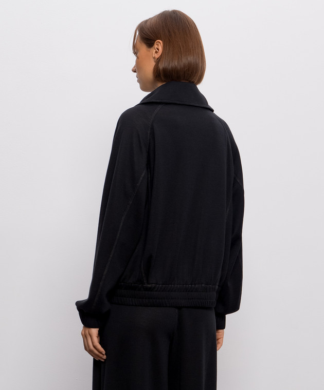 Brunello Cucinelli Черная спортивная куртка с шелком MP828B2B06 изображение 4