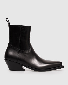 Ann Demeulemeester Черные кожаные казаки Imme B0014393LT205