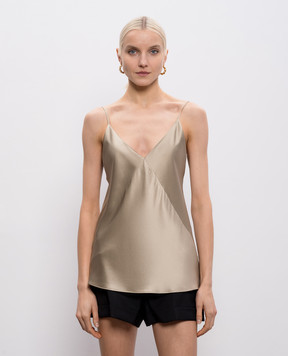 Max Mara Бежевий топ BACCO із шовку MXEBACCO